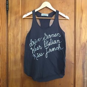 Fun racer back lose tank top in charcoal